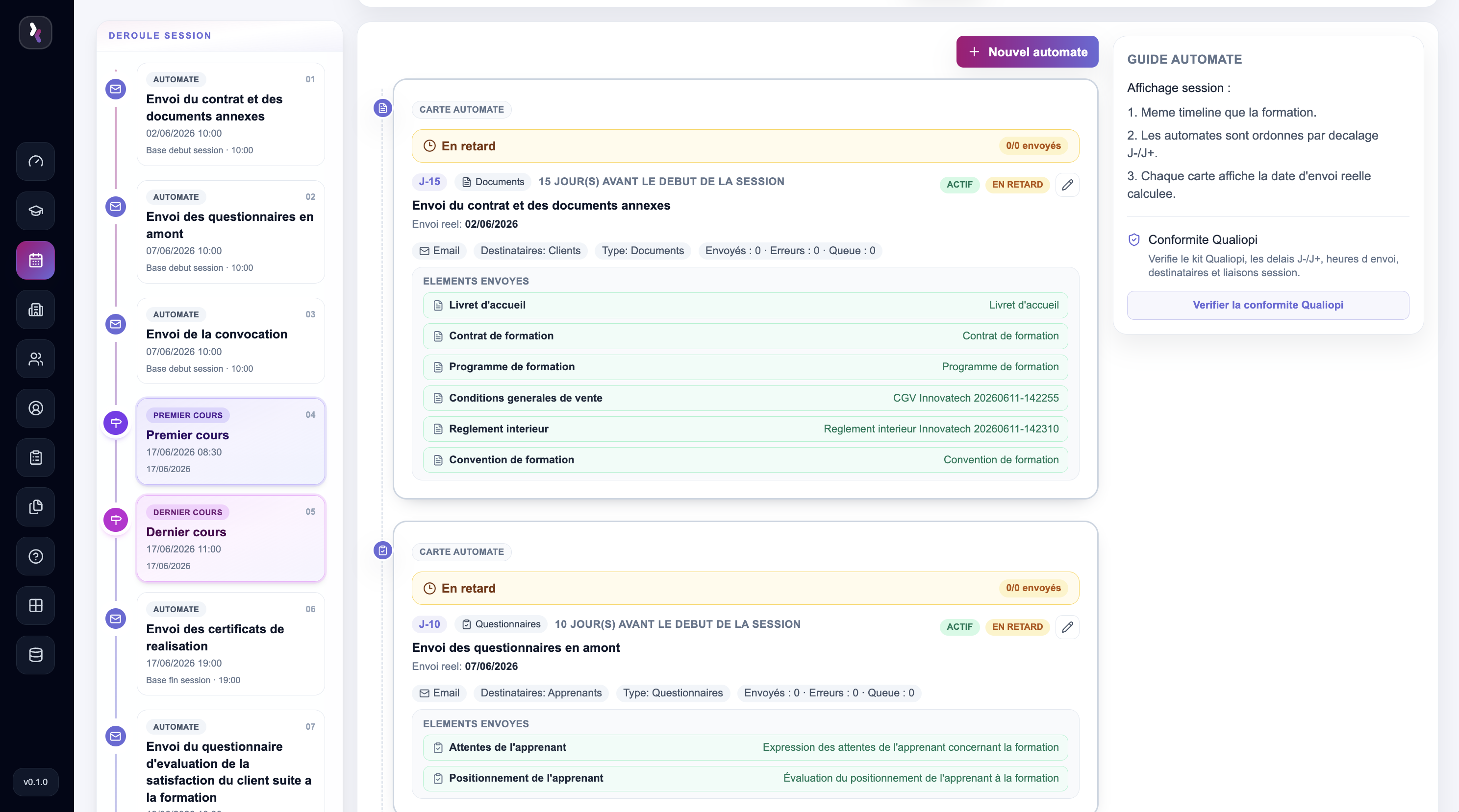 Automatisation des envois d'e-mails